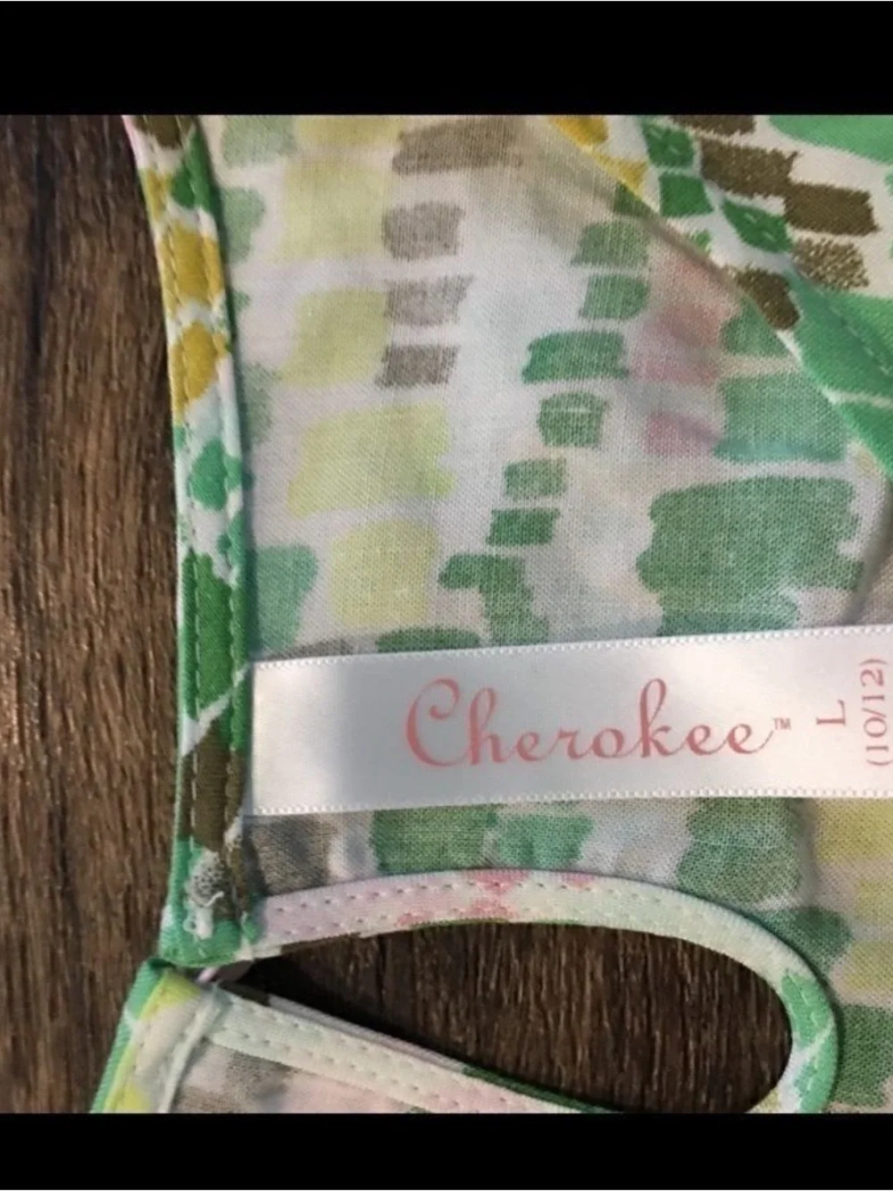 Cherokee Green and Pink Patterned Casual Kids Dress